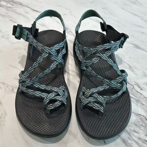 Chaco Women's ZX/2 Classic Sandals Teal Green‎ and Purple Size 10